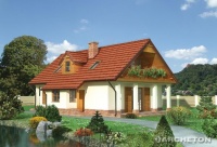 Projekt domu murowanego, wolnostojącego, niepodpiwniczonego Projekt domu murowanego, wolnostojącego, niepodpiwniczonego