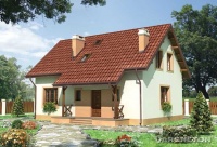 Projekt domu murowanego, wolnostojącego, niepodpiwniczonego Projekt domu murowanego, wolnostojącego, niepodpiwniczonego