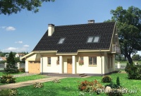 Projekt domu murowanego, wolnostojącego, niepodpiwniczonego