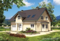 Projekt domu murowanego, wolnostojącego, niepodpiwniczonego