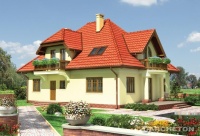 Projekt domu murowanego, wolnostojącego, niepodpiwniczonego