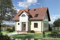 Projekt domu murowanego, wolnostojącego, niepodpiwniczonego Projekt domu murowanego, wolnostojącego, niepodpiwniczonego